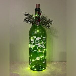 Decorated Wine Bottles, Christmas Decor, Snowmen